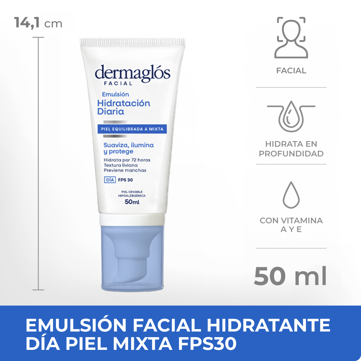Emulsión Dermaglos Hidratación Diaria X 50 Ml - Imagen 3