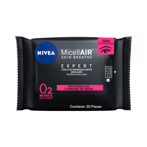 Toallitas desmaquillantes Nivea MicellAIR Expert X 20 U