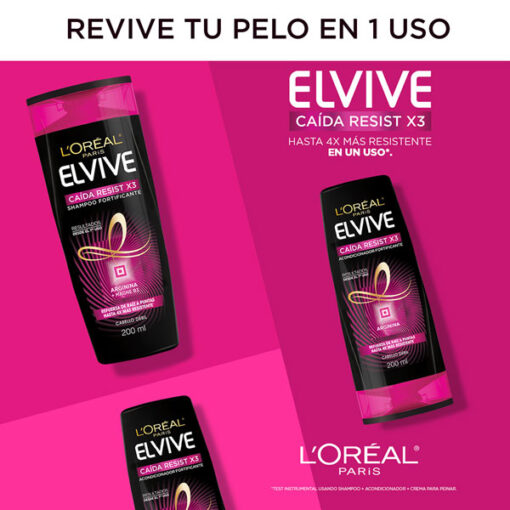 Shampoo Elvive Caída Resist X3 Fortificante X 200 Ml - Imagen 5