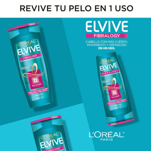 Shampoo Elvive Fibralogy Densificador X 400 Ml - Imagen 5