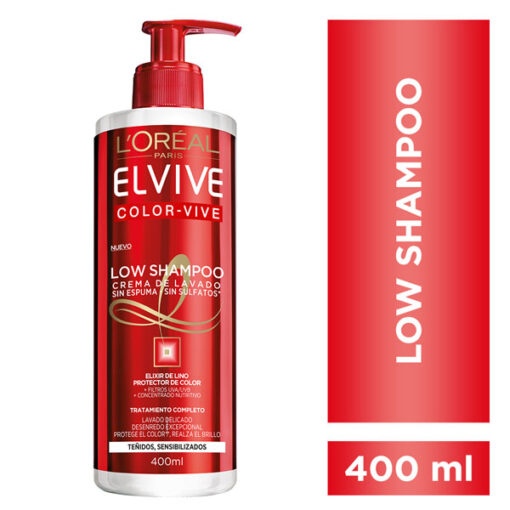 Crema de lavado Elvive Color-Vive Low Shampoo 3 en 1 X 400 Ml