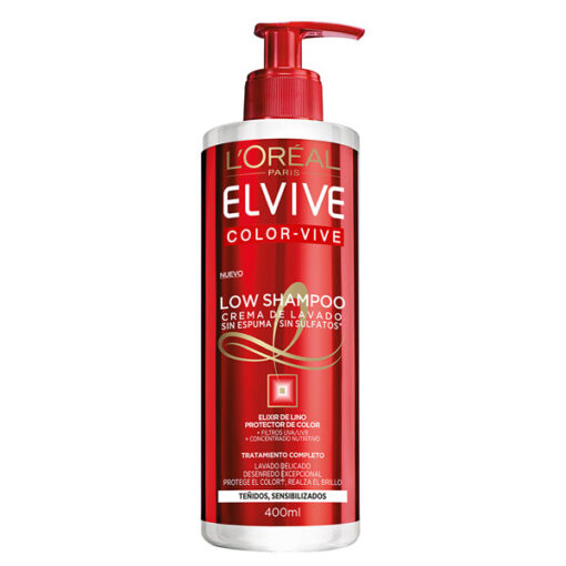 Crema de lavado Elvive Color-Vive Low Shampoo 3 en 1 X 400 Ml - Imagen 2