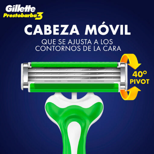 Máquina para afeitar Descartable Gillette Prestobarba3 Sensitive X 2 U - Imagen 3