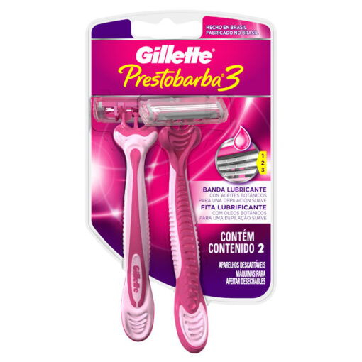 Máquina para afeitar Descartable Gillette Prestobarba3 X 2 U - Imagen 2