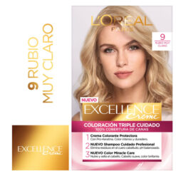 Tintura Permanente en Kit Excellence 9 Rubio Muy Claro