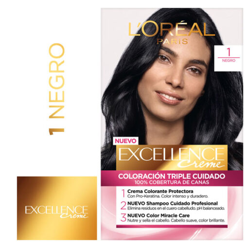 Tintura Permanente en Kit Excellence 1 Negro