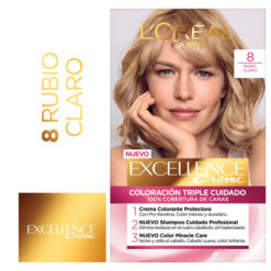 Tintura Permanente en Kit Excellence 8 Rubio Claro X 1 U