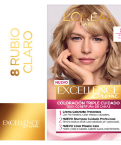 Tintura Permanente en Kit Excellence 8 Rubio Claro
