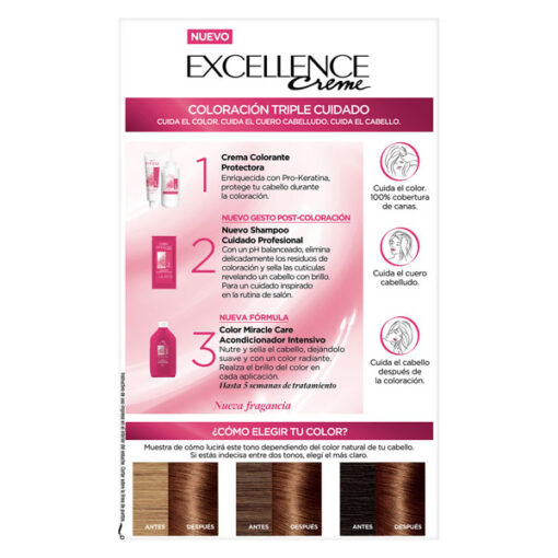 Tintura Permanente en Kit Excellence 6.7 Chocolate Puro - Imagen 6