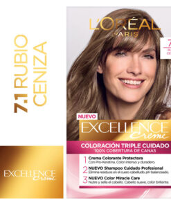 Tintura Permanente en Kit Excellence 7.1 Rubio Ceniza