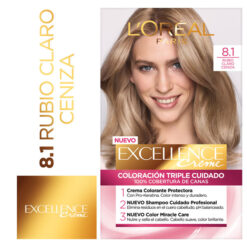 Tintura Permanente en Kit Excellence 8.1 Rubio Claro Ceniza