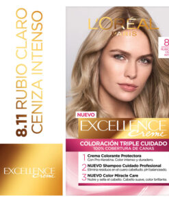 Tintura Permanente en Kit Excellence 8.11 Rubio Claro Ceniza Profundo