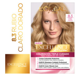 Tintura Permanente en Kit Excellence 8.3 Rubio Claro Dorado