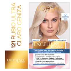Tintura Permanente en Kit Excellence 121 Rubio Ultra Claro Ceniza