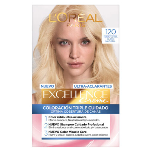 Tintura Permanente en Kit Excellence 120 Rubio Ultra Claro Natural - Imagen 3