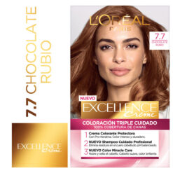 Tintura Permanente en Kit Excellence 7.7 Chocolate Rubio