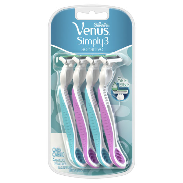 Máquina para afeitar Descartable Gillette Venus Simply3 Sensitive X 4 U - Imagen 2