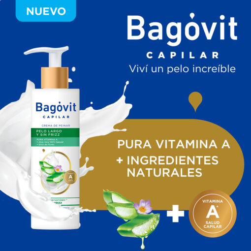 Crema para peinar Bagóvit Pelo Largo Sin Frizz X 200 Ml - Imagen 4