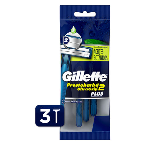Máquina para afeitar Descartable Gillette Prestobarba UltraGrip Plus X 3 U - Imagen 2