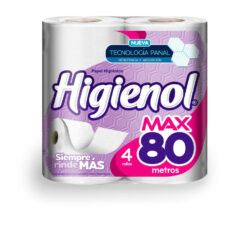 Papel higienico Higienol Max Hoja Simple 80 metros X 4 Rollos