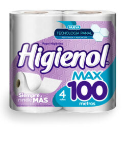 Papel higienico Higienol Max Hoja Simple 100 metros X 4 Rollos