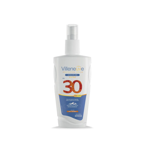 Protector Solar En Spray Villeneuve Efecto Seco FPS 30 X 200 Ml