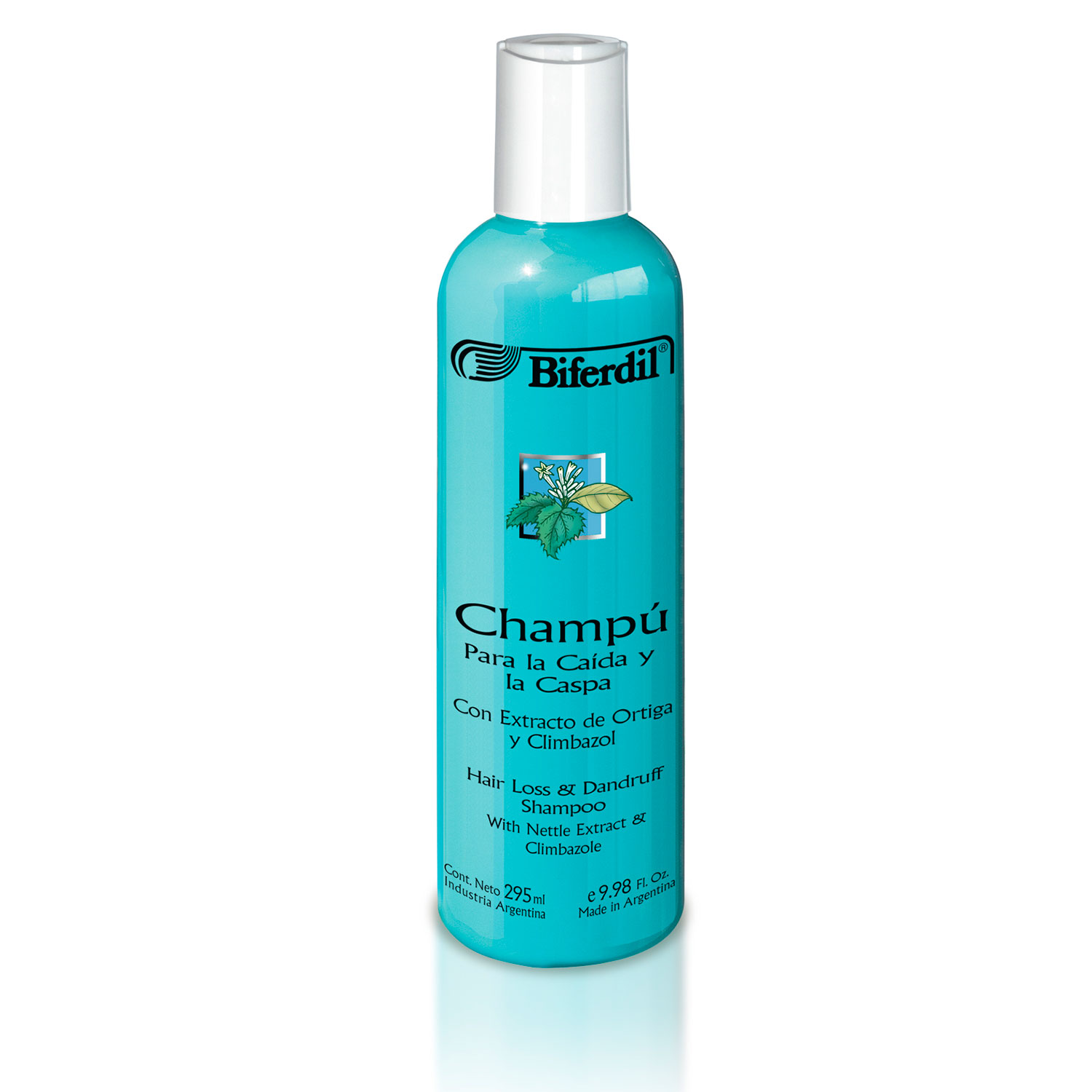 Shampoo para la caída y caspa Biferdil Ortiga y Climbazol X 295 Ml