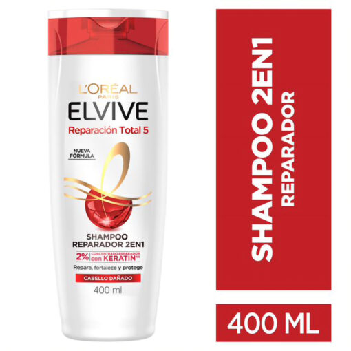 Shampoo Elvive Reparación Total 5 2 en 1 X 400 Ml - Imagen 3