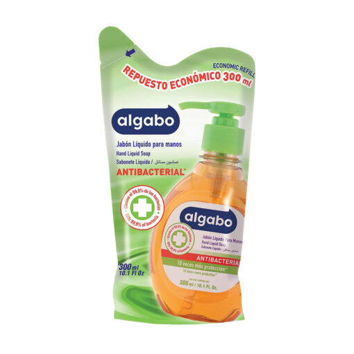 Jabón Líquido Antibacterial Repuesto Algabo X 300 Ml