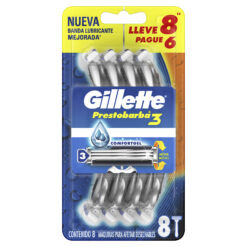 Máquina para afeitar Descartable Gillette Prestobarba 3 X 8 U