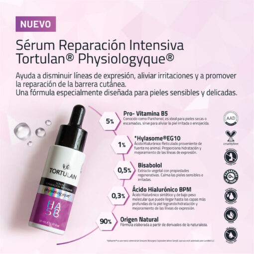 Serum Facial Tortulan Physiologyque Reparación intensiva X 30 Ml - Imagen 3