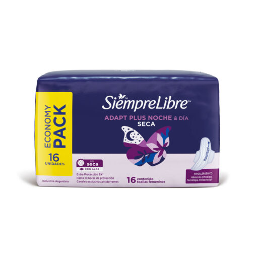 Toallas Femeninas Siempre Libre Adapt Plus Noche & Día Seca X 16 U