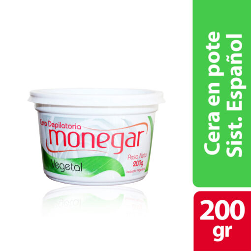Cera Depilatoria en Pote Monegar Vegetal Natural X 200 Gr - Imagen 2