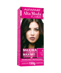 Kit de Tintura Alta Moda Máximo Color 4 Castaño Medio X 150 Gr