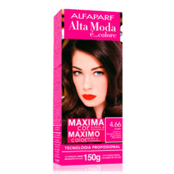 Kit de Tintura Alta Moda Máximo Color 4.66 Castaño Medio Rojo Intenso X 150 Gr
