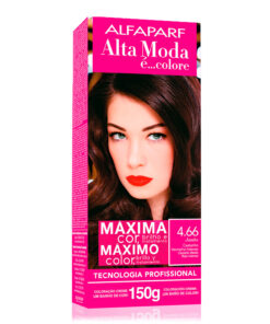 Kit de Tintura Alta Moda Máximo Color 4.66 Castaño Medio Rojo Intenso X 150 Gr
