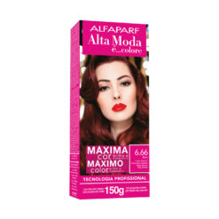 Kit de Tintura Alta Moda Máximo Color 6.66 Rubio Oscuro Rojo Intenso X 150 Gr