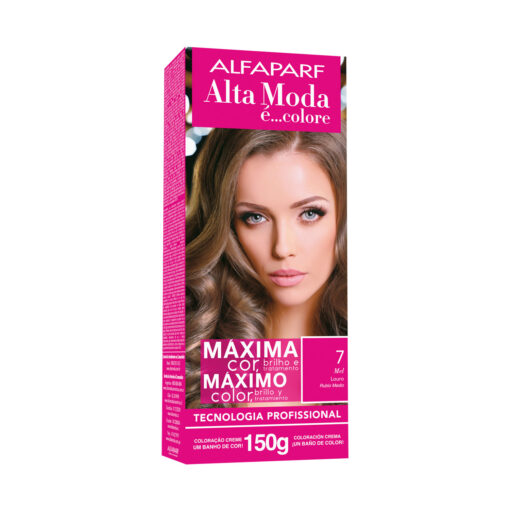 Kit de Tintura Alta Moda Máximo Color 7 Rubio Medio X 150 Gr