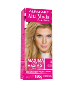 Kit de Tintura Alta Moda Máximo Color 8 Rubio Claro X 150 Gr
