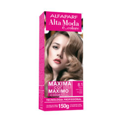 Kit de Tintura Alta Moda Máximo Color 8.1 Rubio Claro Ceniza X 150 Gr