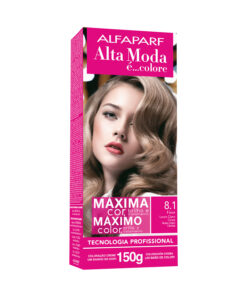 Kit de Tintura Alta Moda Máximo Color 8.1 Rubio Claro Ceniza X 150 Gr