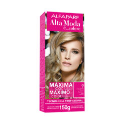 Kit de Tintura Alta Moda Máximo Color 9 Rubio Clarísimo X 150 Gr