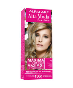 Kit de Tintura Alta Moda Máximo Color 9 Rubio Clarísimo X 150 Gr