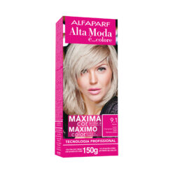 Kit de Tintura Alta Moda Máximo Color 9.1 Rubio Clarísimo Ceniza X 150 Gr