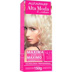 Kit de Tintura Alta Moda Máximo Color 12.11 Rubio Platino Ceniza Intenso X 150 Gr