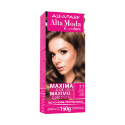 Kit de Tintura Alta Moda Máximo Color 7.7 Castaño Luminoso Extra Claro X 150 Gr