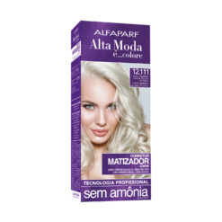 Kit de Tintura Alta Moda Máximo Color 12.111 Rubio Platino Ceniza Intenso Corrector Matizador X 150 Gr