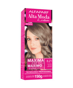 Kit de Tintura Alta Moda Máximo Color 8.21 Rubio Claro Irisado Ceniza X 150 Gr