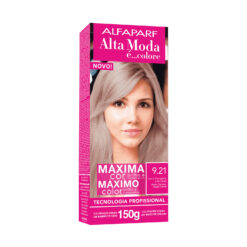 Kit de Tintura Alta Moda Máximo Color 9.21 Rubio Clarísimo Irisado Ceniza X 150 Gr