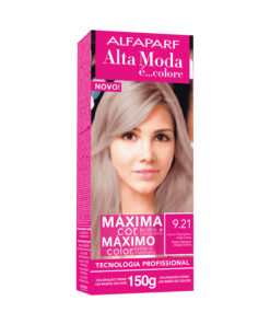 Kit de Tintura Alta Moda Máximo Color 9.21 Rubio Clarísimo Irisado Ceniza X 150 Gr